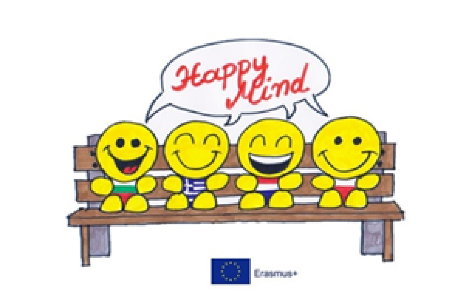 emotikony siedzące na ławce